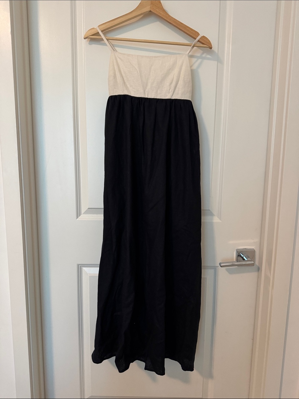 Abercrombie & Fitch A&F Linen Cotton Color Block Strap Midi Dress XSP - Picture 6 of 7